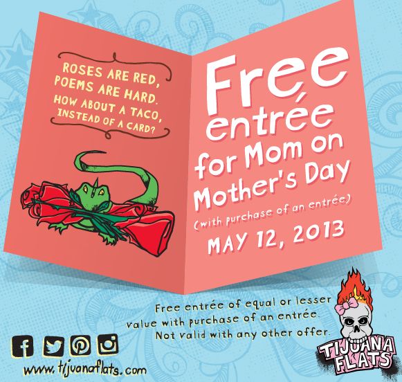 Tijuana Flats Moms Eat FREE on Mother's Day May 12th