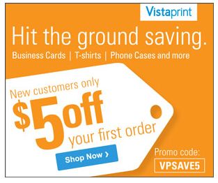 NEW Vistaprint Customers Get $5 Off A $5 Order!