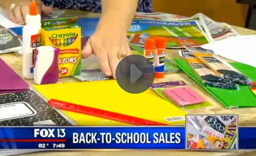 Fox 13 Savings Segment ~ All About School Supply Shopping!