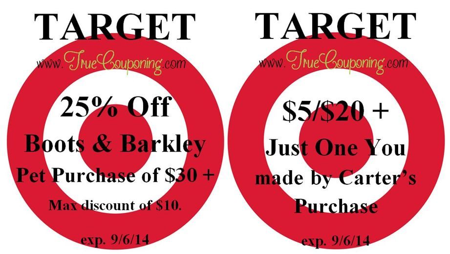 Target Special Coupons 8-31-14