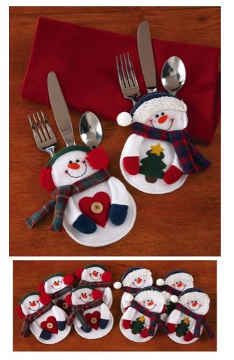 Snowman Christmas Silverware Holder (Set of 8) $7.39, Shipped FREE