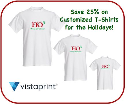 Save 25% on Customized T-Shirts and 50% Off Holiday Cards at Vistaprint!
