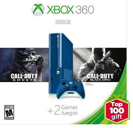 Xbox 360 500GB Special Edition Blue Console Bundle with 2 Games $199 ~ Today Only!