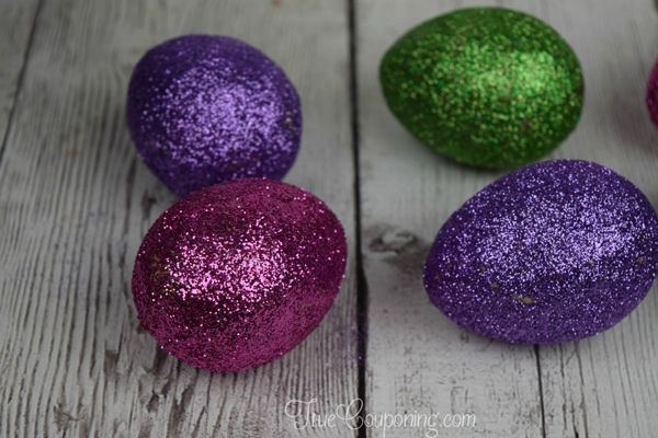 DIY glitter Easter eggs