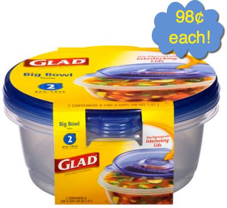 Fox Deal of the Week 3/29/15! {Glad Storage Containers Big Bowl 2-Pack for 98¢!}