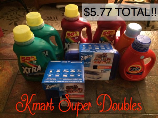 Double Coupon Shopping Trip at Kmart! (2) Tide, (4) Xtra & (2) Ziploc for under $6 Total! {After $10 Reward)