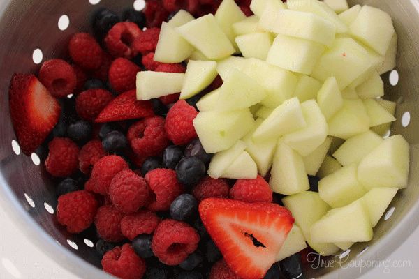Red White and Blue Fruit Salad combine