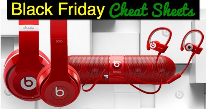 Black Friday Comparison Cheat Sheet for ALL Headphones & Speakers (Beats) {FREE Download}