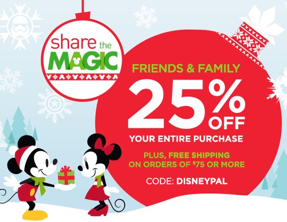Save 25% Off ENTIRE PURCHASE at the Disney Store Sale! Ends 11/9