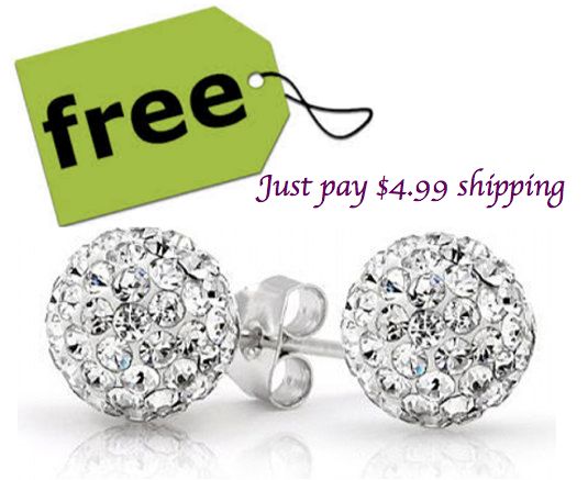 FREE Earrings 2cttw Inspired Swarovski Crystal Ball Studs!