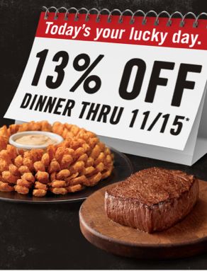 Take 13% Off Your Entire Check at Outback Steakhouse!