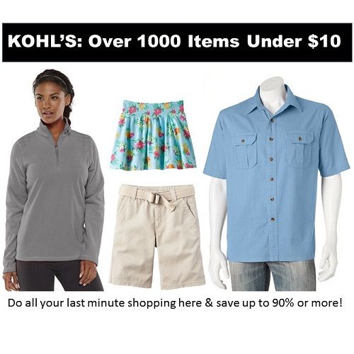 Kohl’s: Over 1000 Items Under $10!