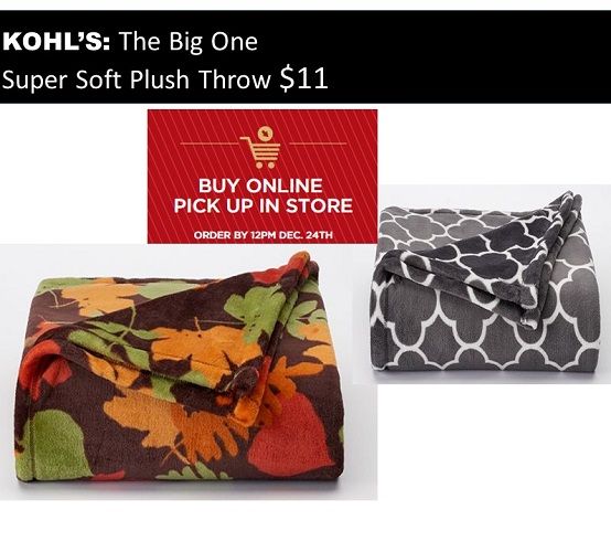 The Big One Super Soft Plush Throw Only $11.20 after Kohl’s Discount! {Regularly $39.99} ~Ends 12/24