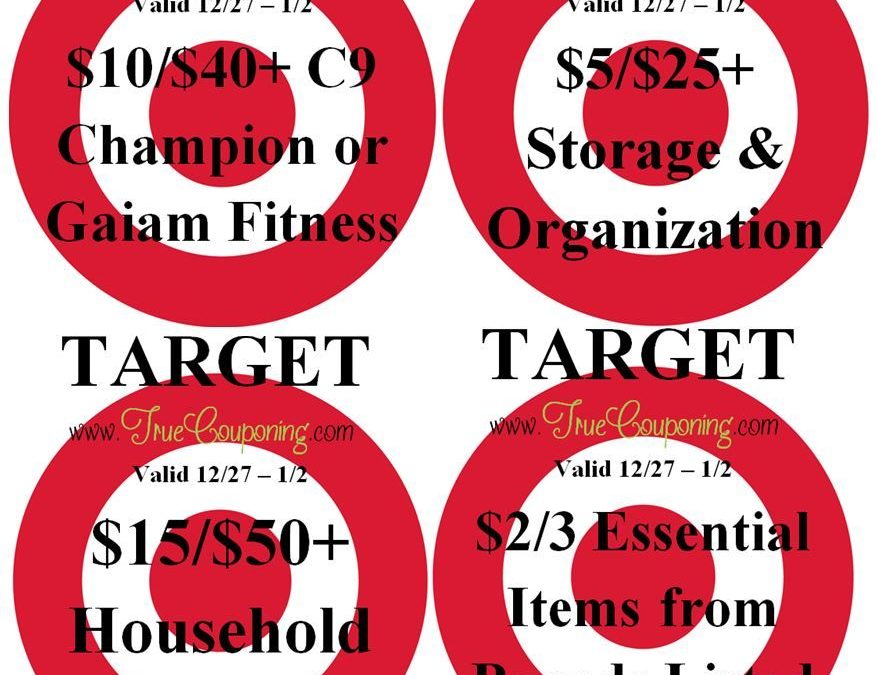 Special Coupons in 12/27 Sunday Newspaper: (4) Target Qs ~ Fitness, Storage & Organization, Household and Essentials!