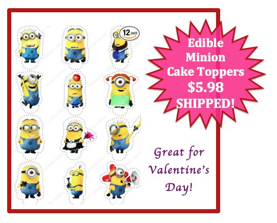 Despicable Me Minions Stand Up Edible Cake Toppers Set of 12 just $5.98 SHIPPED!