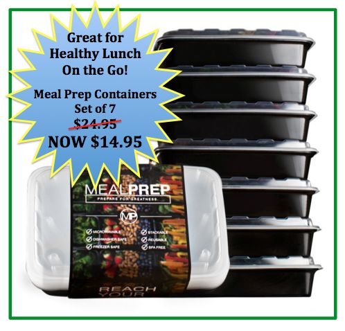 Save 40% Off Meal Prep Containers Set of 7!  Great for Healthy Meals on the Go!