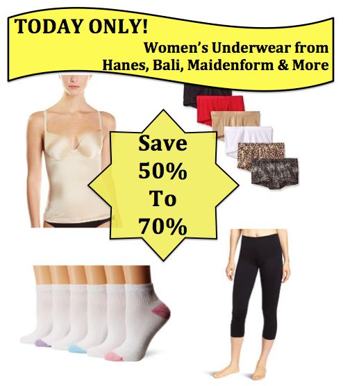 TODAY ONLY Save 50-70% Off on Womens Underwear from Hanes, Bali, Maidenform & More! {Deal Ends at 3AM EST!}