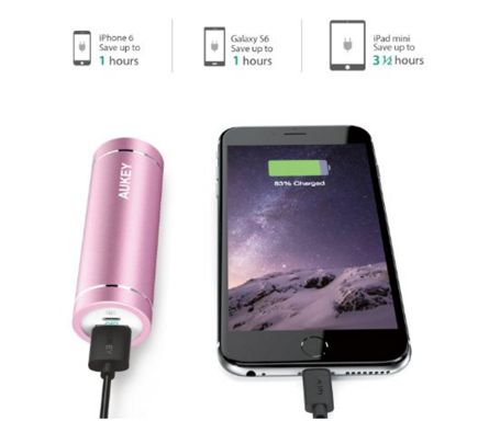 Portable Cell Phone Charger Pink 1