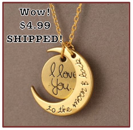 love you to the moon and back necklace