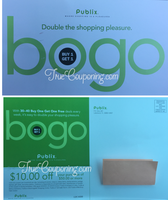 BOGO Postcard Publix $10 Off $50  3-4-16