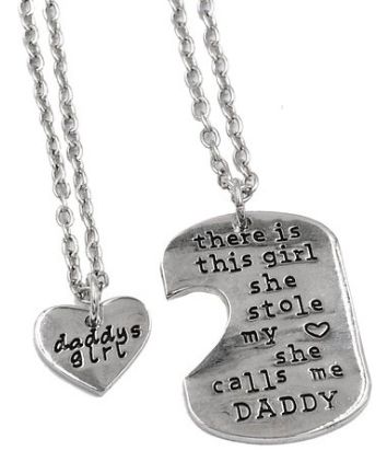 father daughter key chain and necklace