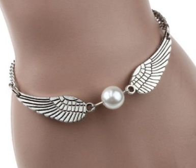 wings and pearl bracelet