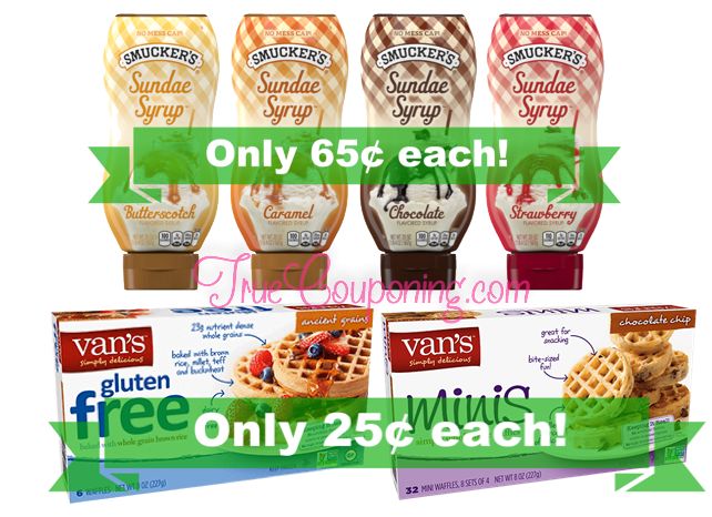 Fox Deal of the Week! Super Cheap Smucker's Ice Cream Toppings and Van's All Natural Waffles!!