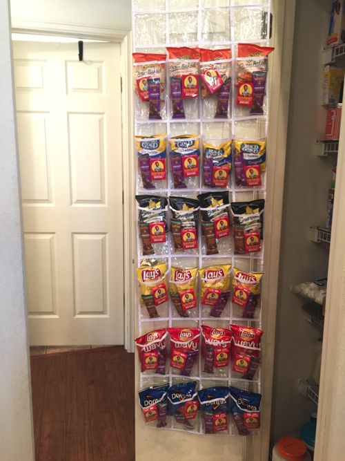 Clear Over-the-Door Organizer Works Great for After School Snacks!