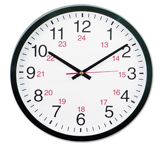 24 hour round wall clock 11-22