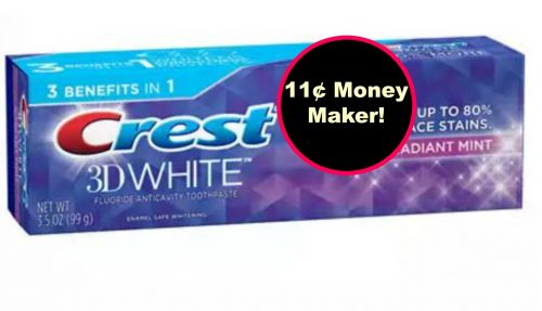 THREE FREE + 11¢ Money Maker on Crest 3D White Toothpastes at Walgreens! ~ Right Now!