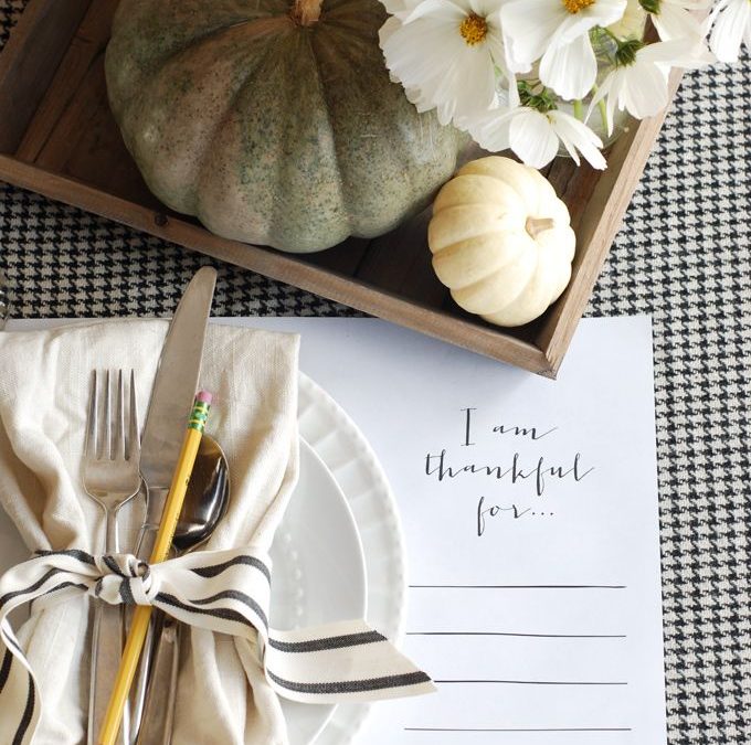FREE "I am Thankful For.." Placemat Printable!