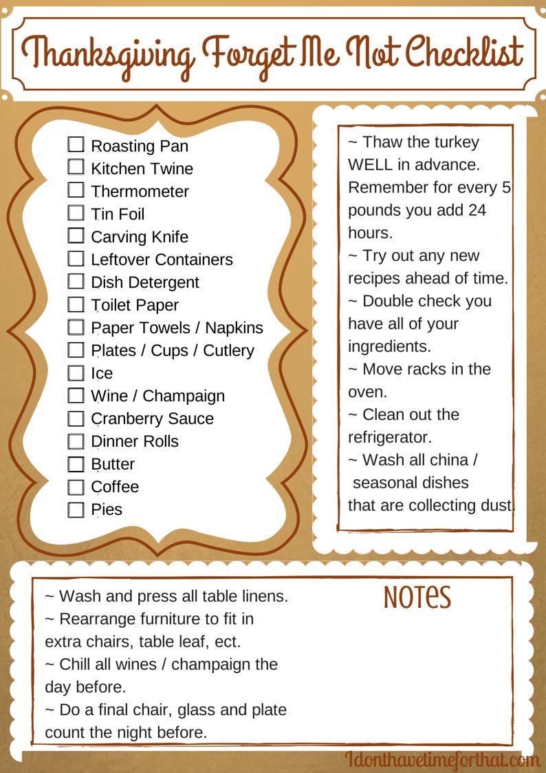 10 Creative Free Printable Grocery List For Thanksgiving