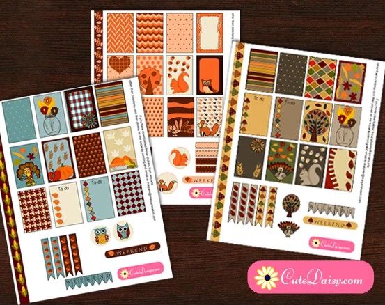 FREE Thanksgiving Planner Stickers Printable!