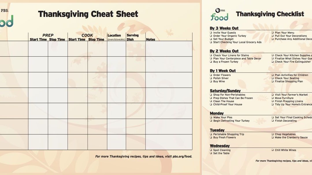 FREE Thanksgiving Planning Checklist & Menu Cheatsheet Printable!