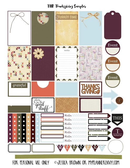 FREE Thanksgiving Planning Stickers Printable!