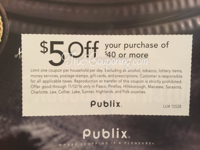 Pubilx $5 Off $40 11-6-16