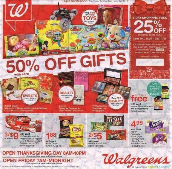 Walgreens Black Friday Ad Scan 2016 {With Printable List Shopping Feature!}