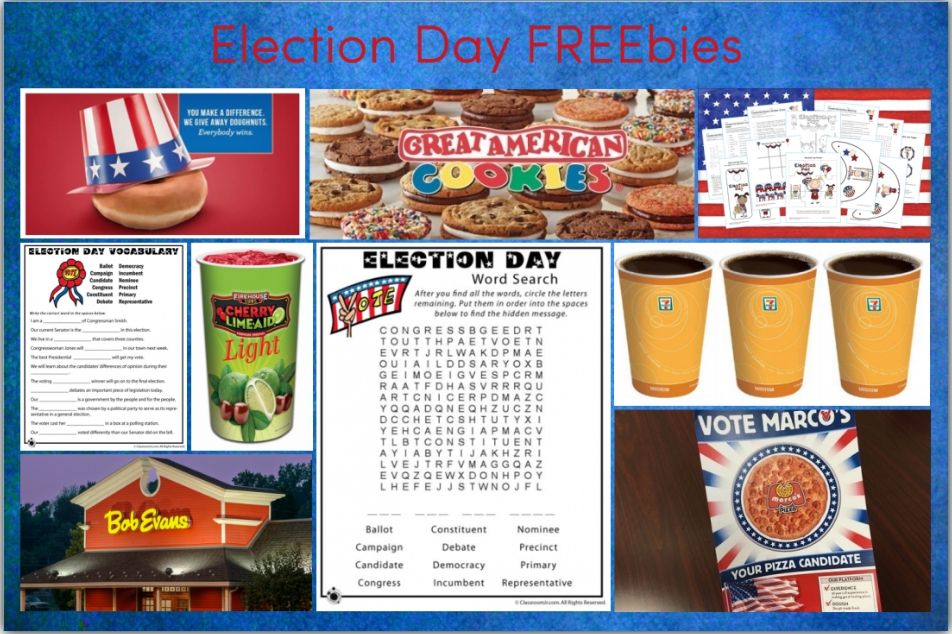 NINE Election Day FREEbies TODAY ONLY, 11/8! {At LEAST 15 Value!}