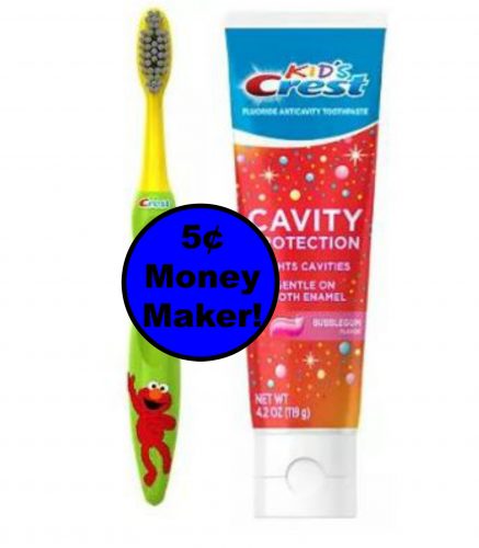 FREE + 5¢ Money Maker on Crest Kids Toothpaste & Toothbrush at Walgreens! ~ Right Now!