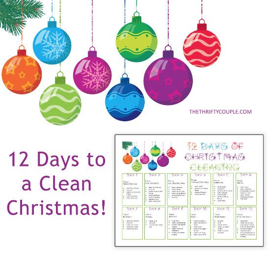 FREE 12 Days to a Clean Christmas Printable Calendar!