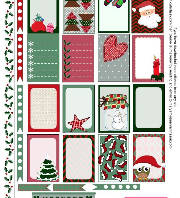 FREE Printable Christmas Planner Stickers!