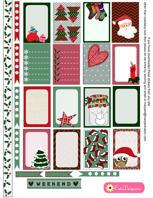 FREE Printable Christmas Planner Stickers 