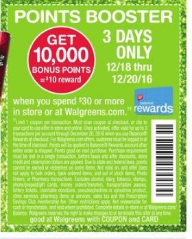 Walgreens Points Booster Dec 18