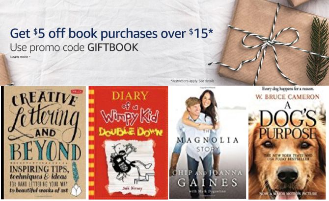 Save $5 on Amazon Book Purchases of $15 or More with Promo Code!