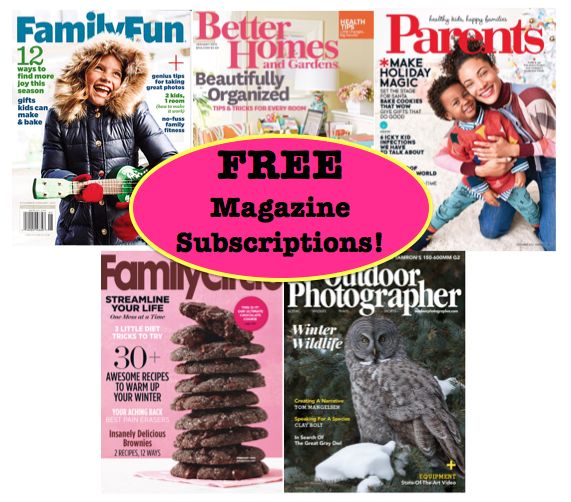 FIVE FREE Magazine Subscriptions Worth $196 Total! {No Credit Card Needed & You'll Never Get A Bill!}