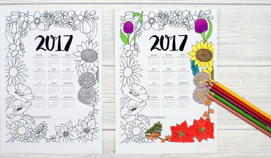 FREE 2017 Floral Coloring Calendar!