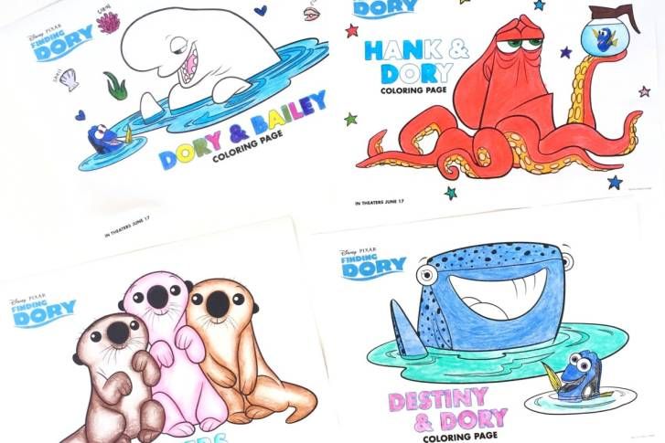 FREE Finding Dory & Friends Coloring Pages!