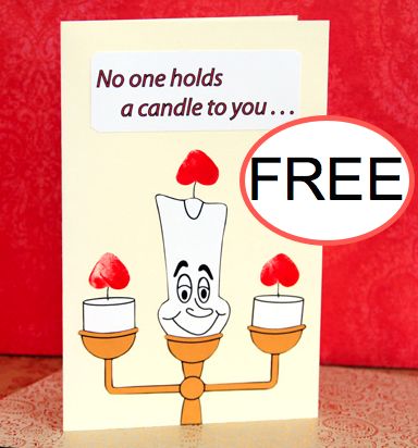 FREE Lumiere's Flickering Hearts Printable Valentine's Day Card!