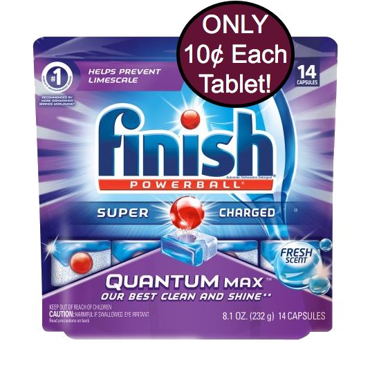 Fox Deal of the Week! Finish Quantum Max Dishwasher Detergent Tablets​ ONLY 10¢ Per Tablet!!