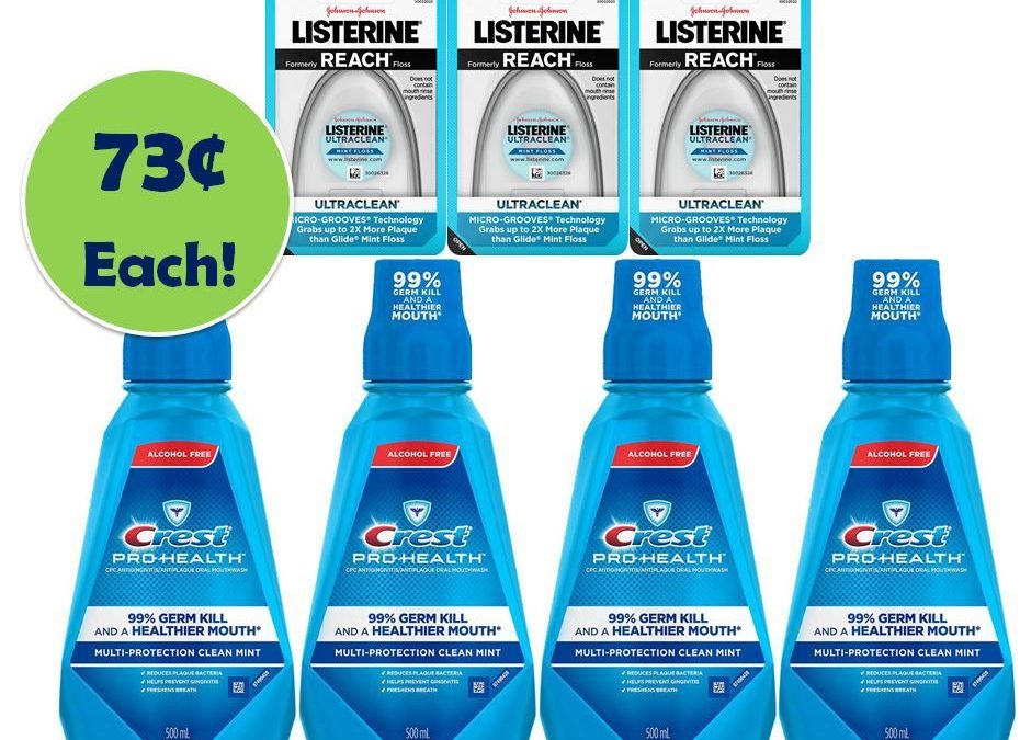 For $5.13 TOTAL, You'll Get Three (3) Listerine Floss & Four (4) Crest ProHealth Mouthwashes (Worth $22) This Week at Walgreens!